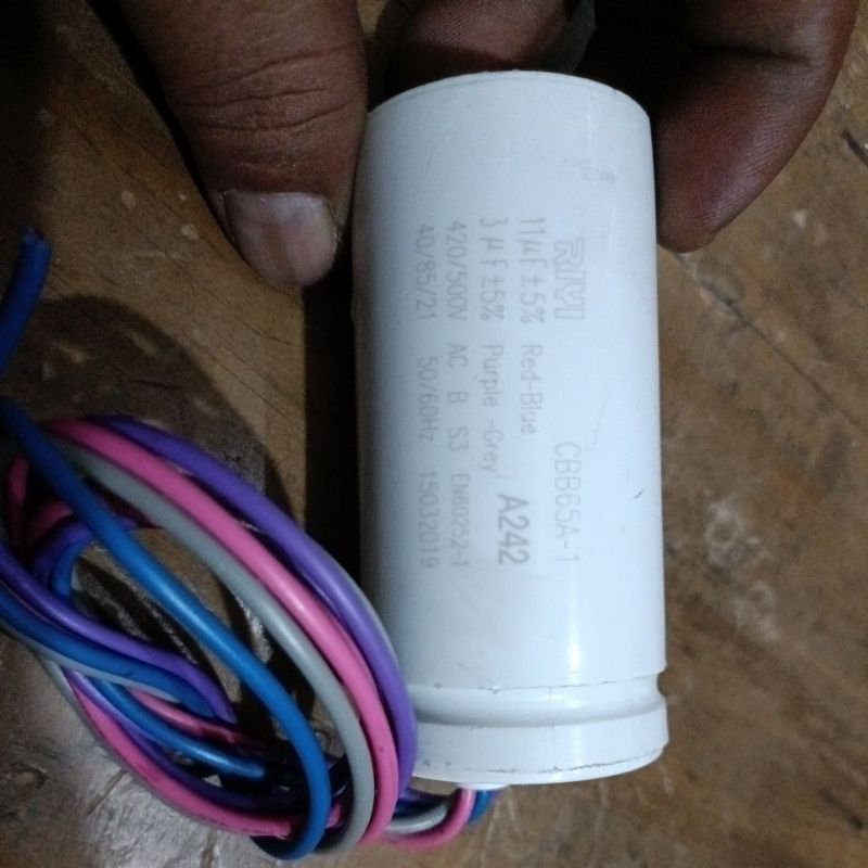 Kapasitor Mesin Cuci Sharp Original RiYi  Cabutan Dari Mesincuci Pecah Body