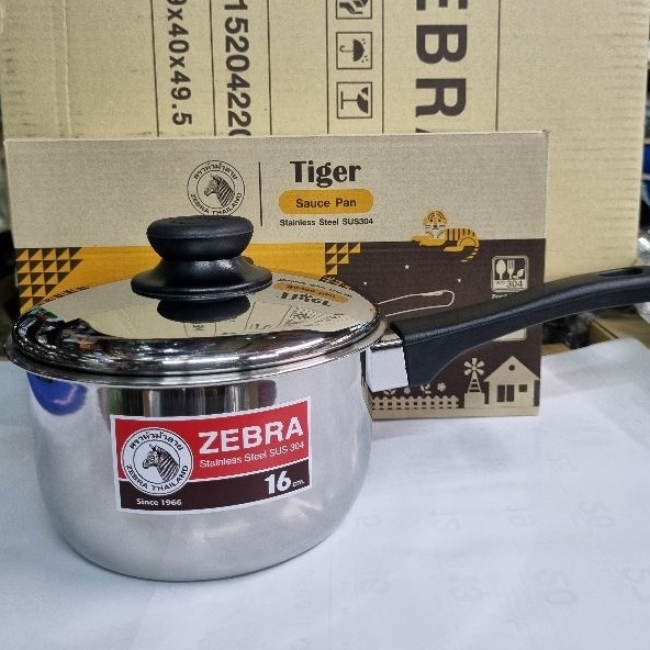 Panci Susu Tutup Stainless / Panci Mie / Panci Masak Zebra Sauce Pan Tiger 16 Cm (166203)