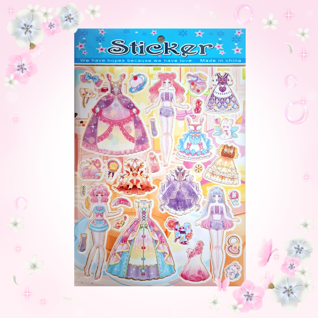 

Gambar Tempel Laser Sticker Stiker Laser Anak Karakter Kartun Princess Dress Up