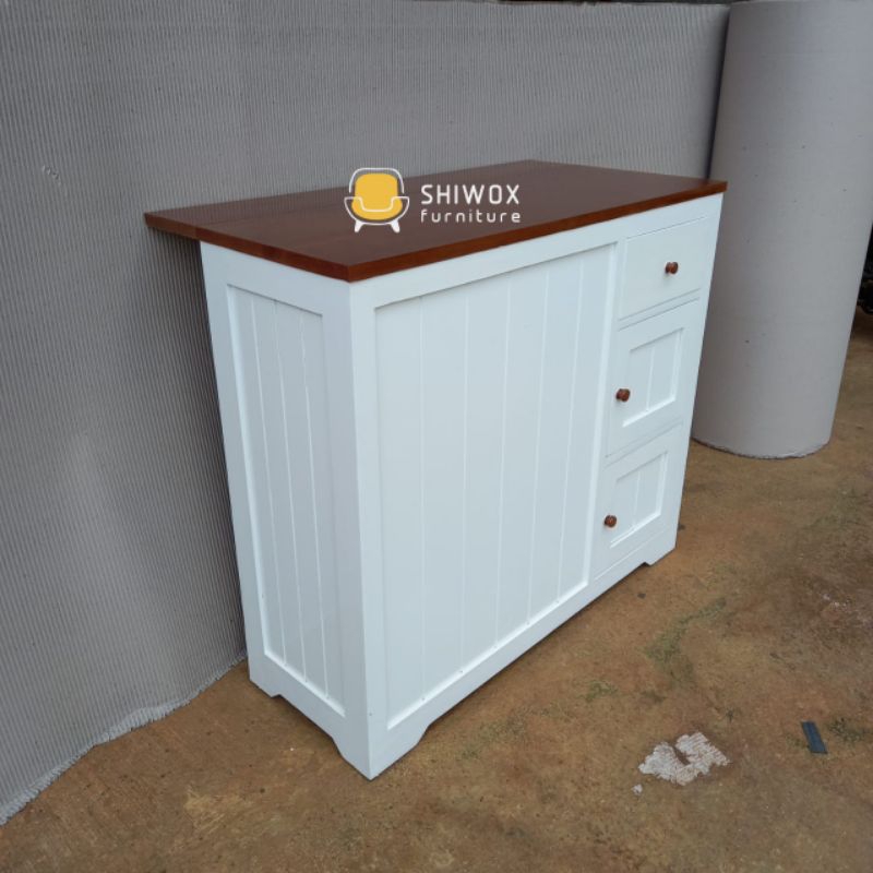 Meja dapur portable modern kayu jati kombinasi cat duco/Island table modern duco/Meja kitchen set mi