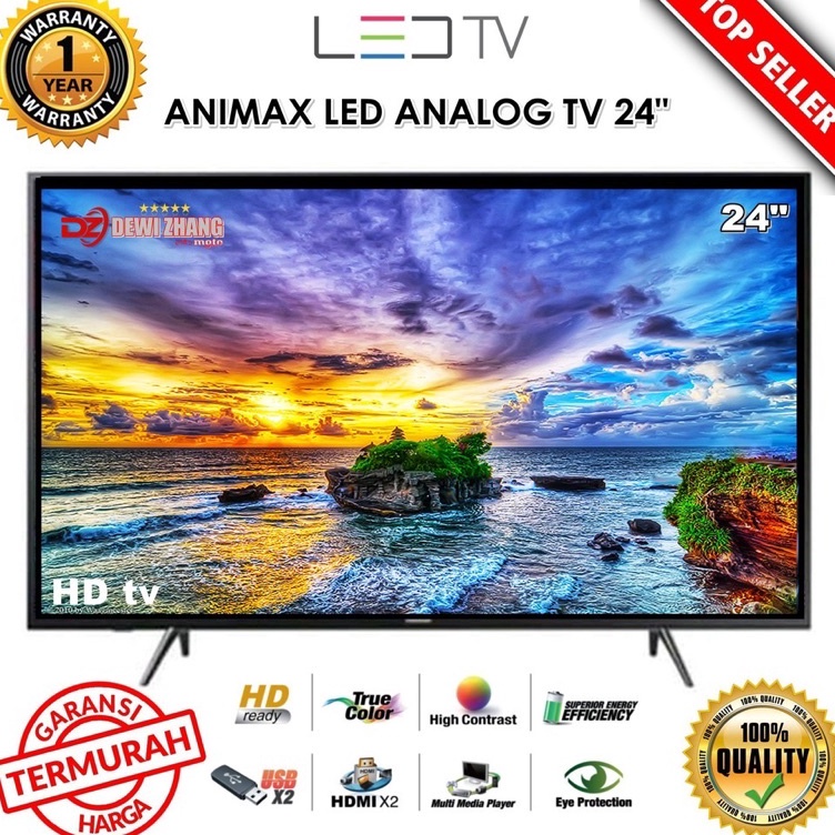 TV LED 24 INCH ANIMAX WEYON DIGITAL TV LED ANALOGDIGITALSMART LAYAR HD SUPPORT USB HDMI VGA AVBISA U
