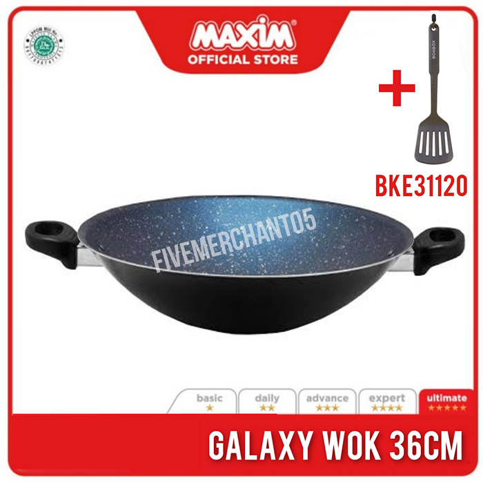 RB Wajan Penggorengan Maxim Galaxy Wok 30cm 36cm Teflon Anti Lengket Penggorengan Teflon Maxim Anti
