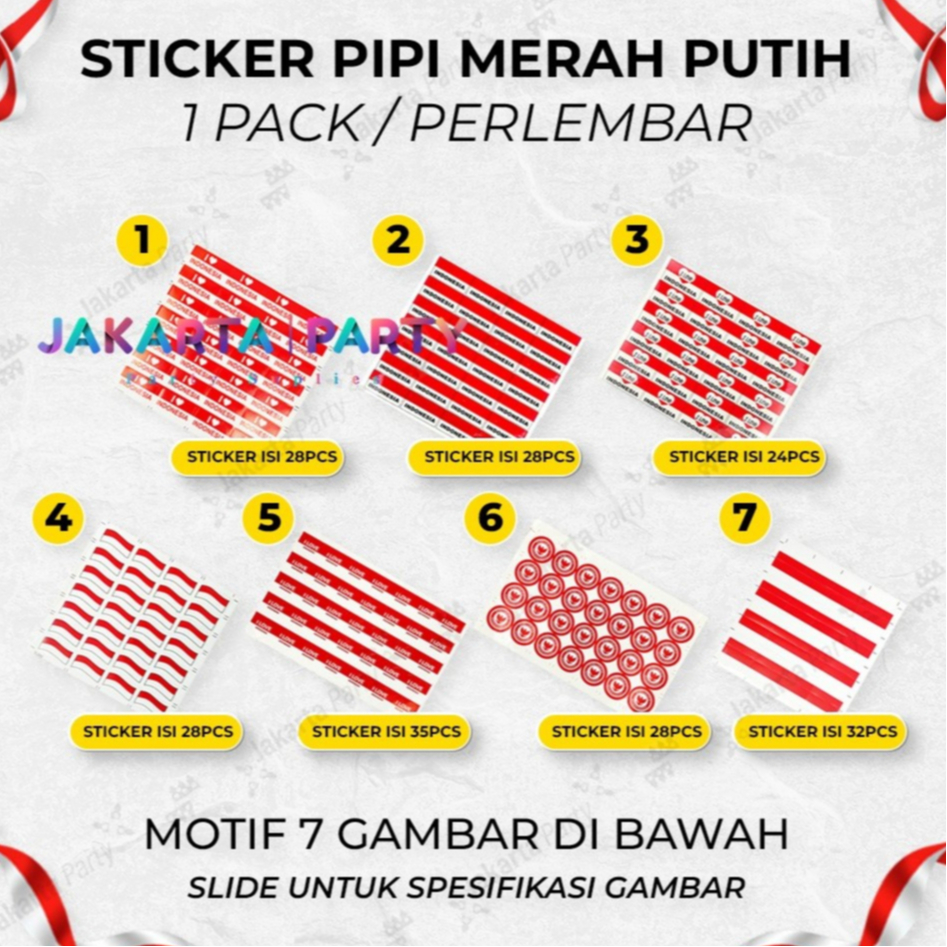 

Stiker Pipi Merah Putih / Stiker Bendera Dirgahayu RI / Stiker Pipi Bendera Merah Putih / Aksesories Dirgahayu RI