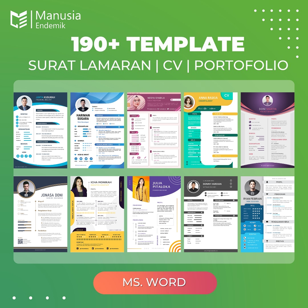 190+ Template CV Resume | CV Lamaran Kerja | Surat Lamaran | Microsoft Word | Pekerjaan