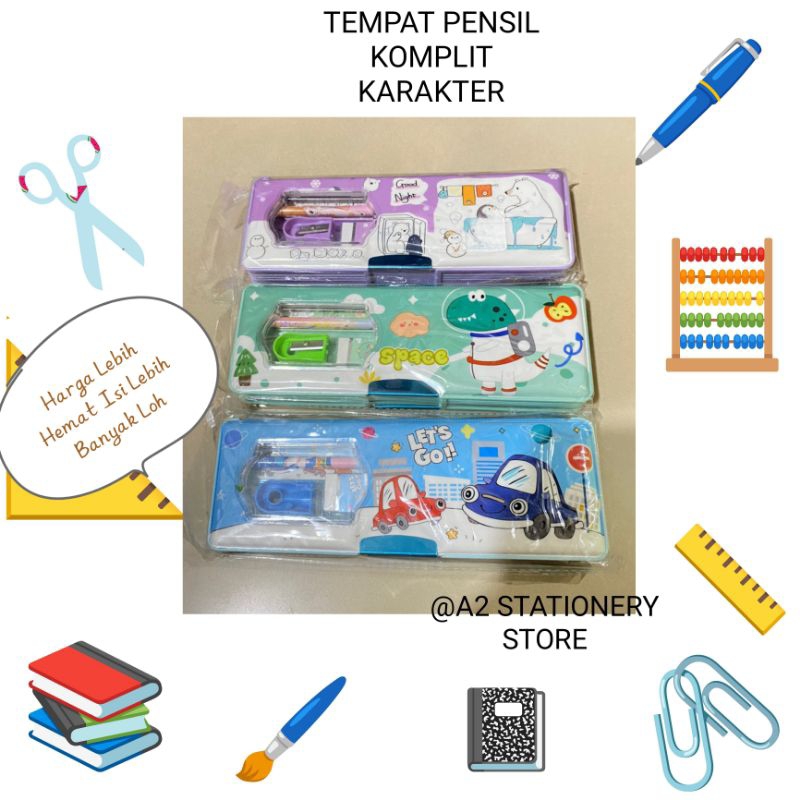 

Tempat Pensil Anak Karakter Komplit Pulpen Pensil Penghapus Penggaris ~ Murah Meriah