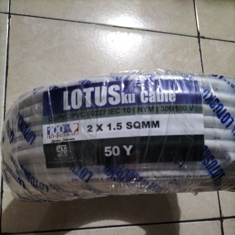 kabel NYM kawat tunggal 2x1,5 lotusku