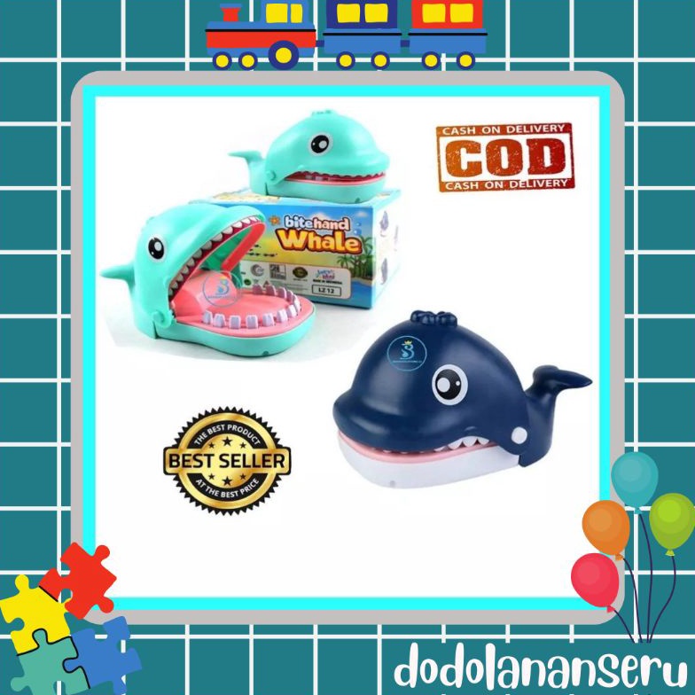 KODE K64J DDS  Mainan Anak Whale Gigit Jari Ikan Paus  Mainan Prank Gigit Jari PausMainan Anak Whale