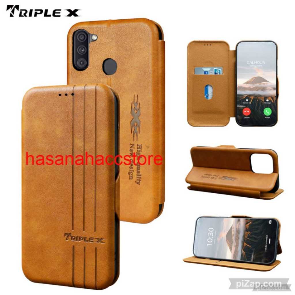 CASE UNTUK HP SAMSUNG A11 SAMSUNG M11 CASE FLIP KULIT DOMPET MOTIF LEATHER WALLETE