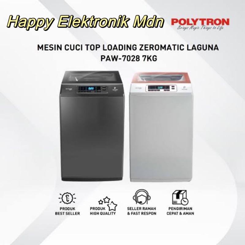 POLYTRON ZEROMATIC MESIN CUCI 7 kg POLYTRON PAW-7028 POLYTRON 7kg / Polytron 8 KG Polytron PAW-8028 