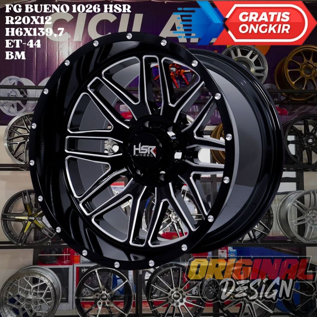 VELG MOBIL RING 20 HSR FG BUENO R20 LEBAR 12 INCH LOBANG 6 ET-44 BM