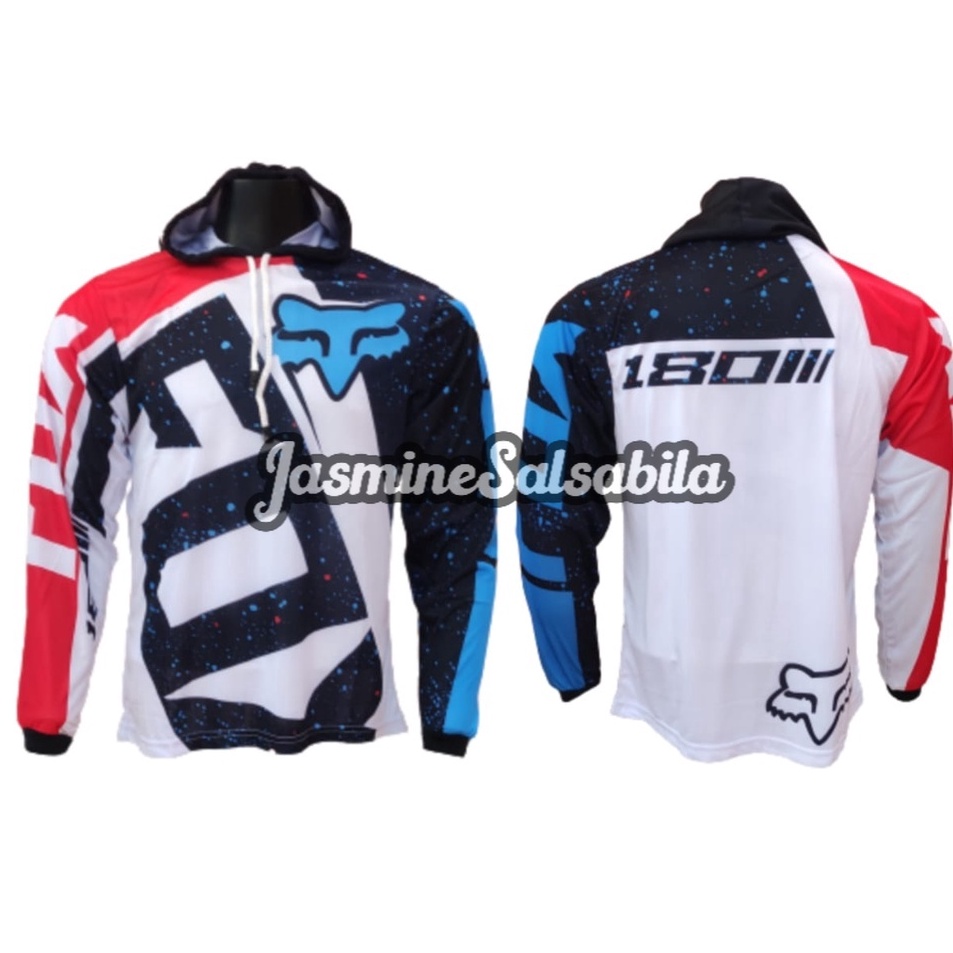 Promo Terbatas  Jersey Sepeda MTB Pria  Jersey Mancing Hoodie Lengan Panjang  Kaos Mancing Tudung  B