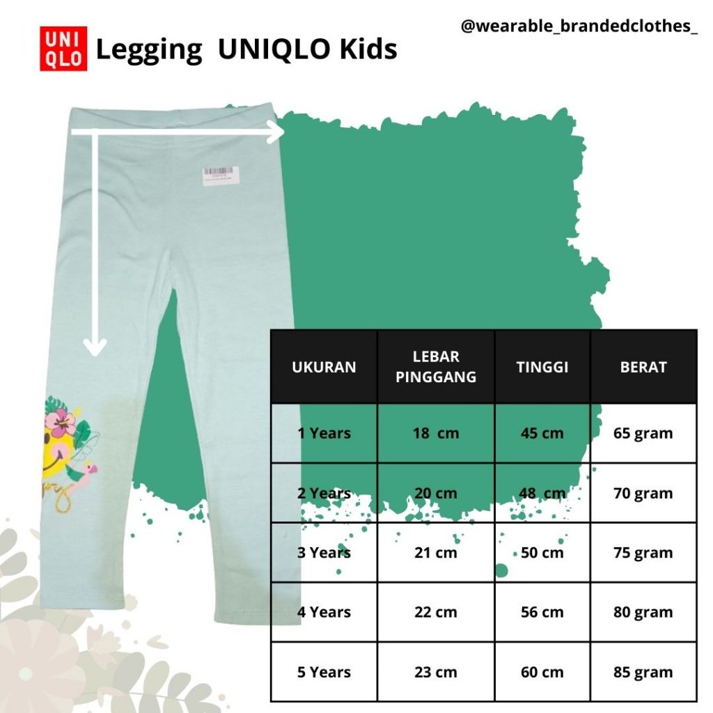 Legging UNIQLO Kids Anak Perempuan Usia 1-5Tahun