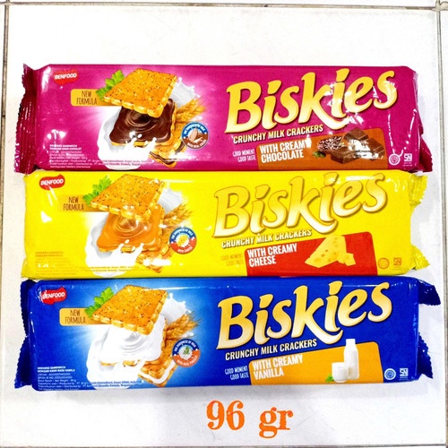 

DAHSYAT BISKIES Cracker Sandwich Chocolate Vanilla Cheese Pack 96gr