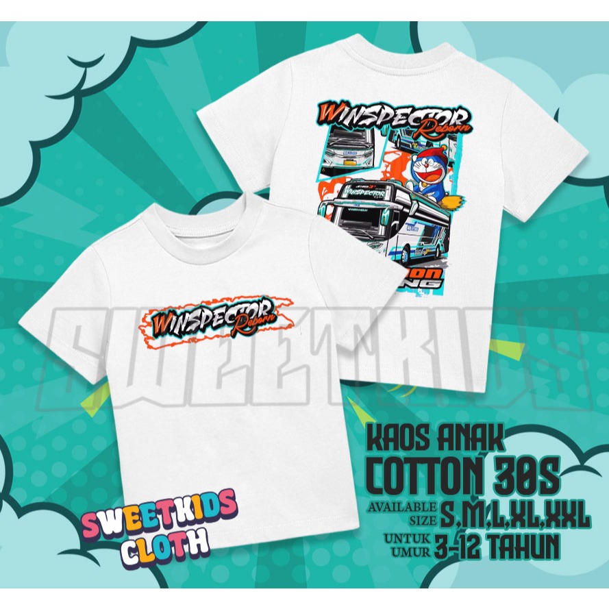 Kaos Anak Bus Mania Bus Winspector New Style / Atasan Baju Anak Bus Winspector Busmania