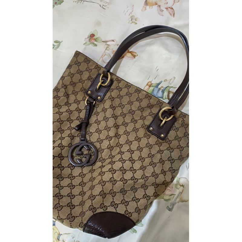 Preloved Gucci Tote bag canvas 100% original / tas gucci 100% original