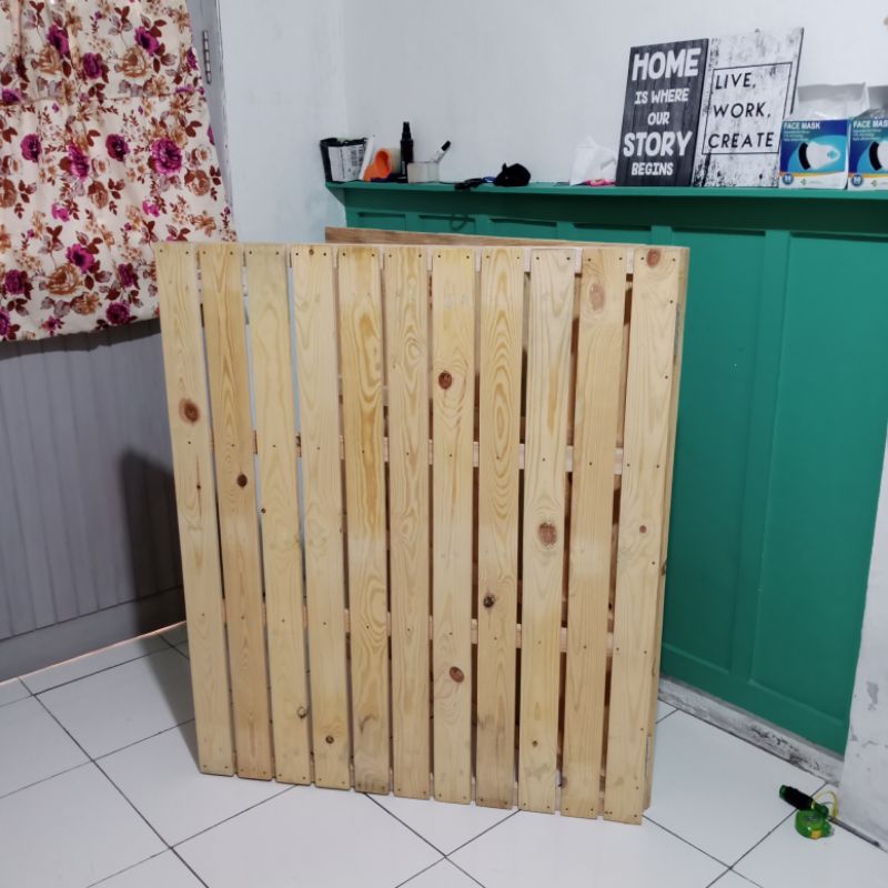 Dipan Pallet Lipat 110x200x3 Alas Tempat Tidur Lesehan Kayu Jati Belanda