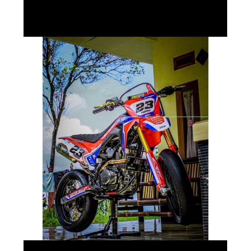 Decal sticker CRF hologram desain bebas suka suka bisa ubah nama dan nomer