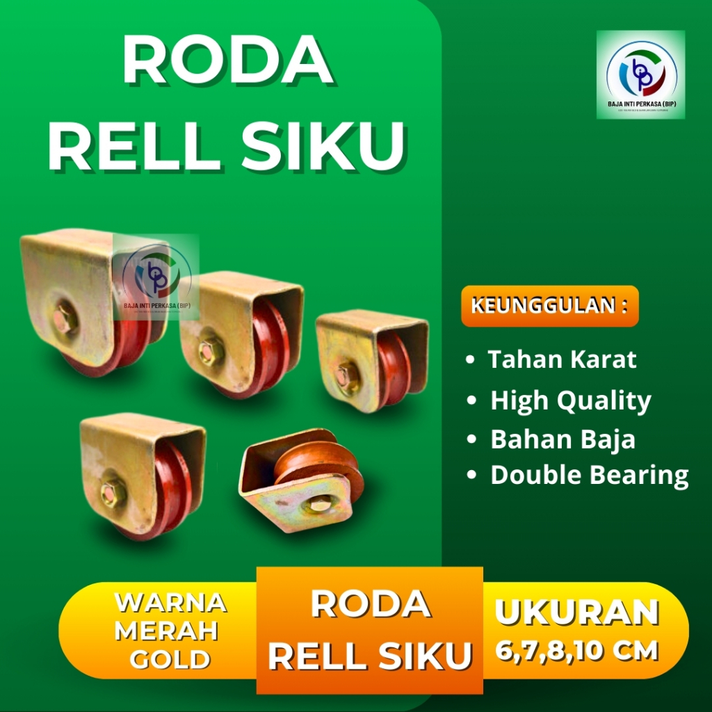 Roda Siku Ukuran 6, 7, 8, 10/Roda Pagar Besi Siku/Roda Pagar Besi Dorong/Roda Pagar Troli/Roda Troly