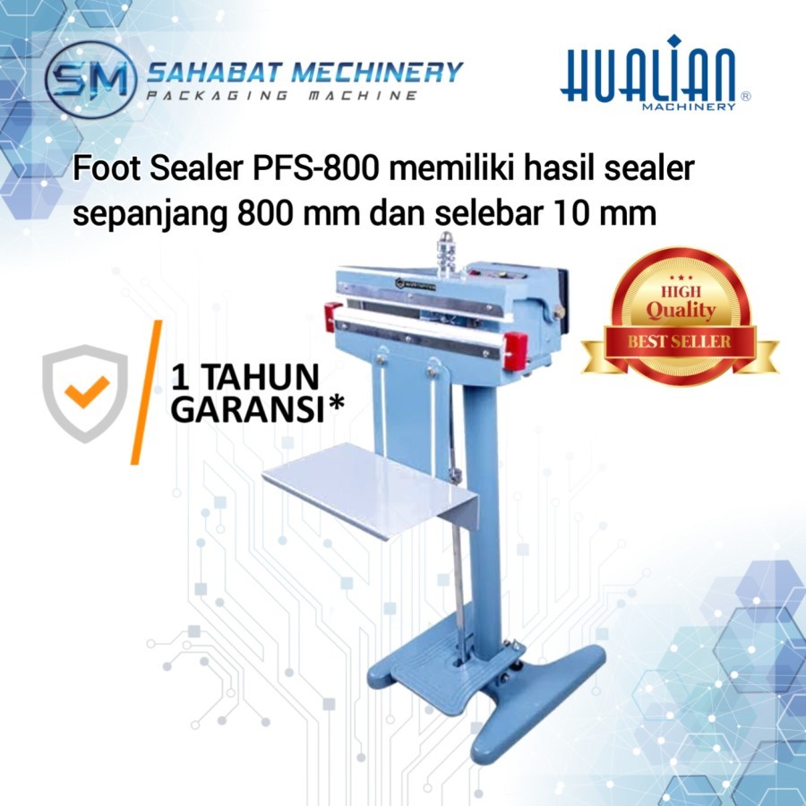 Mesin Pres Plastik pedal Impluse Sealer PFS 800 Hualian 10mm