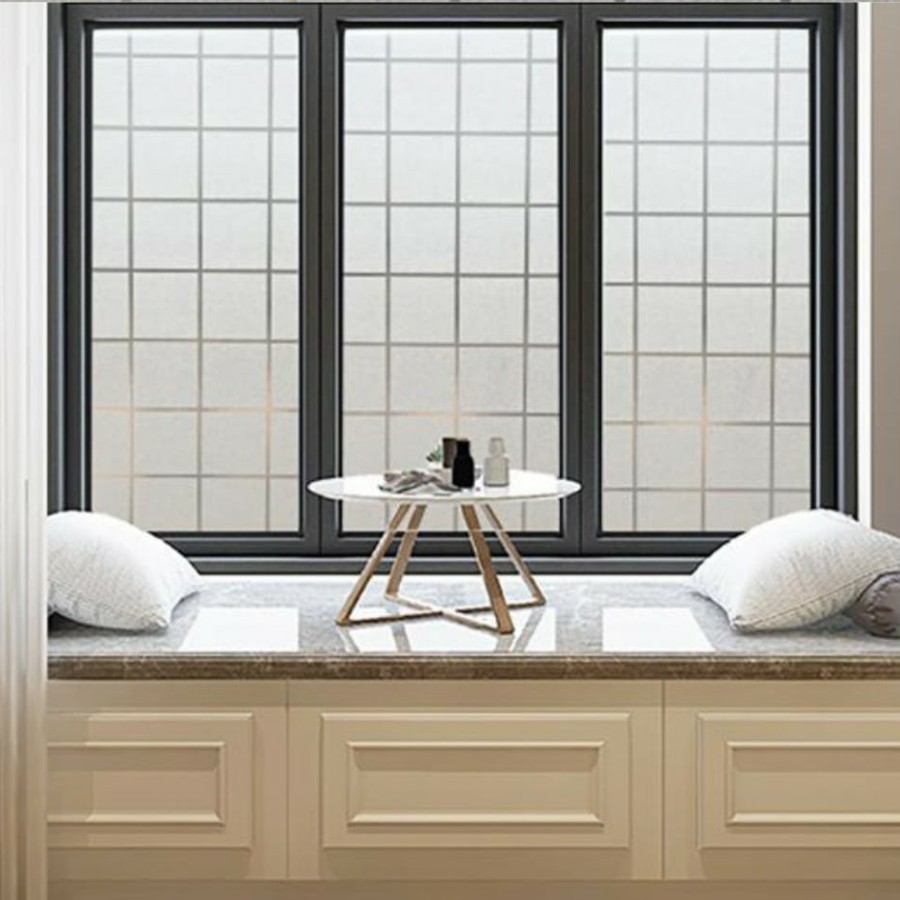 Sticker Kaca -Kaca Film - Sandblast Kaca Motif Kotak Kotak