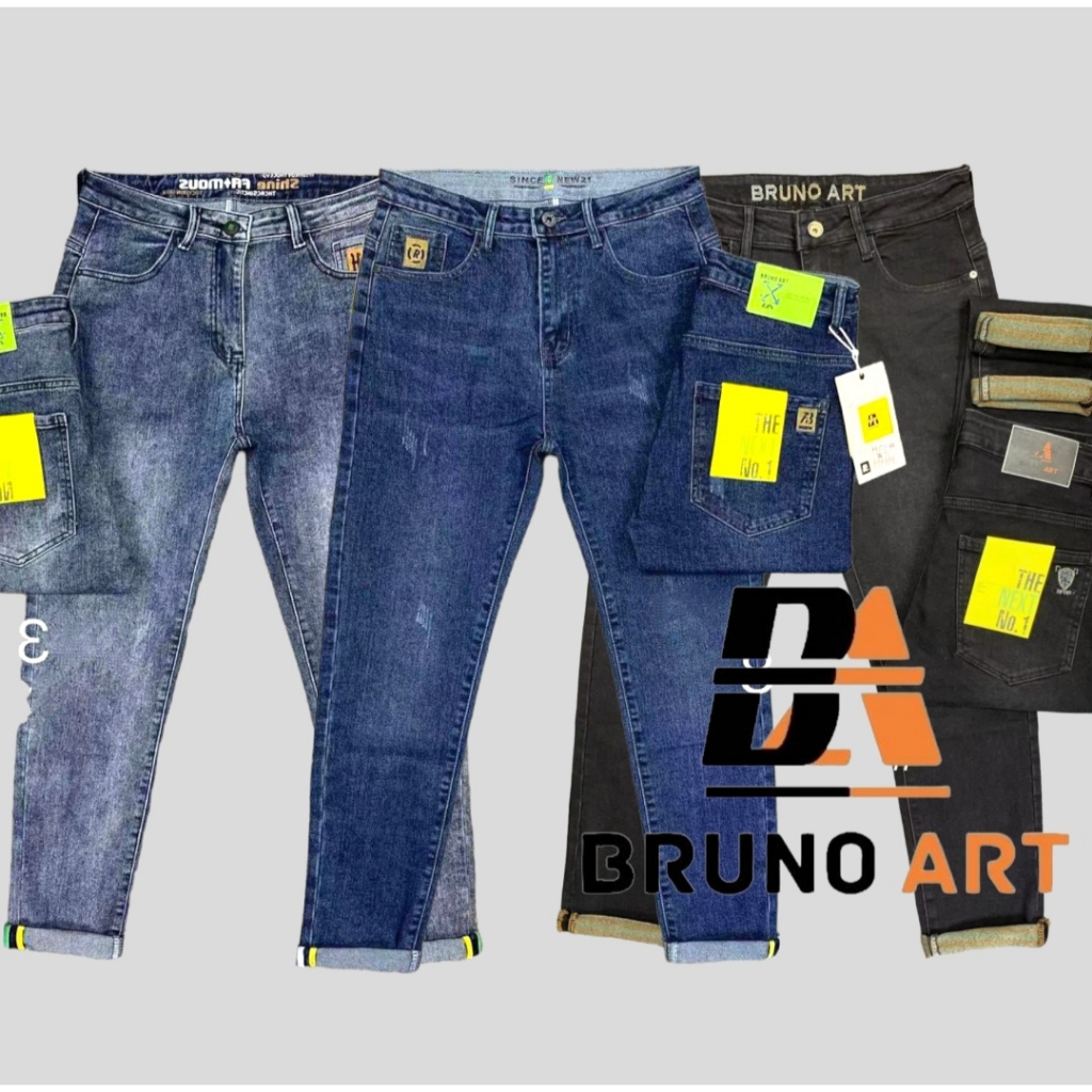 Celana Pria jeans panjang Bruno Art / Celana cowok denim stretch slimfit melar import premium skinny