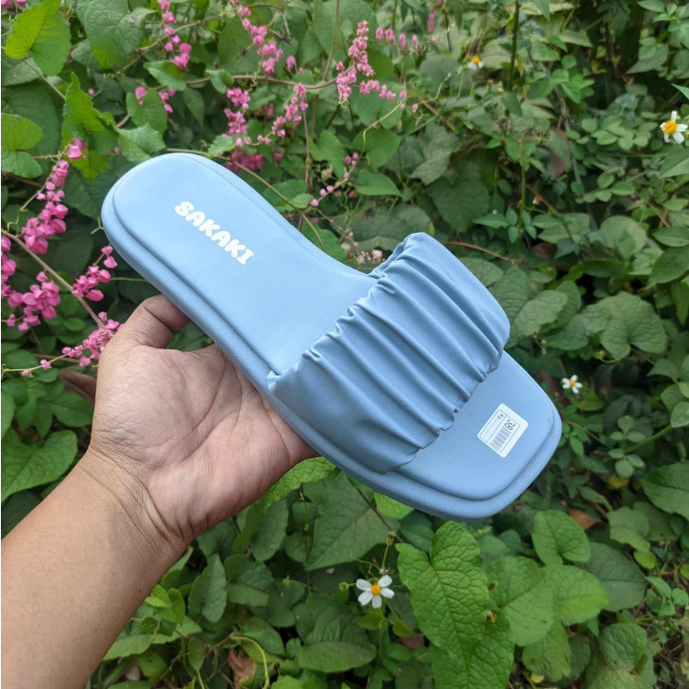 SAKAKI - SANDAL WANITA FLAT KERUT VINTAGE