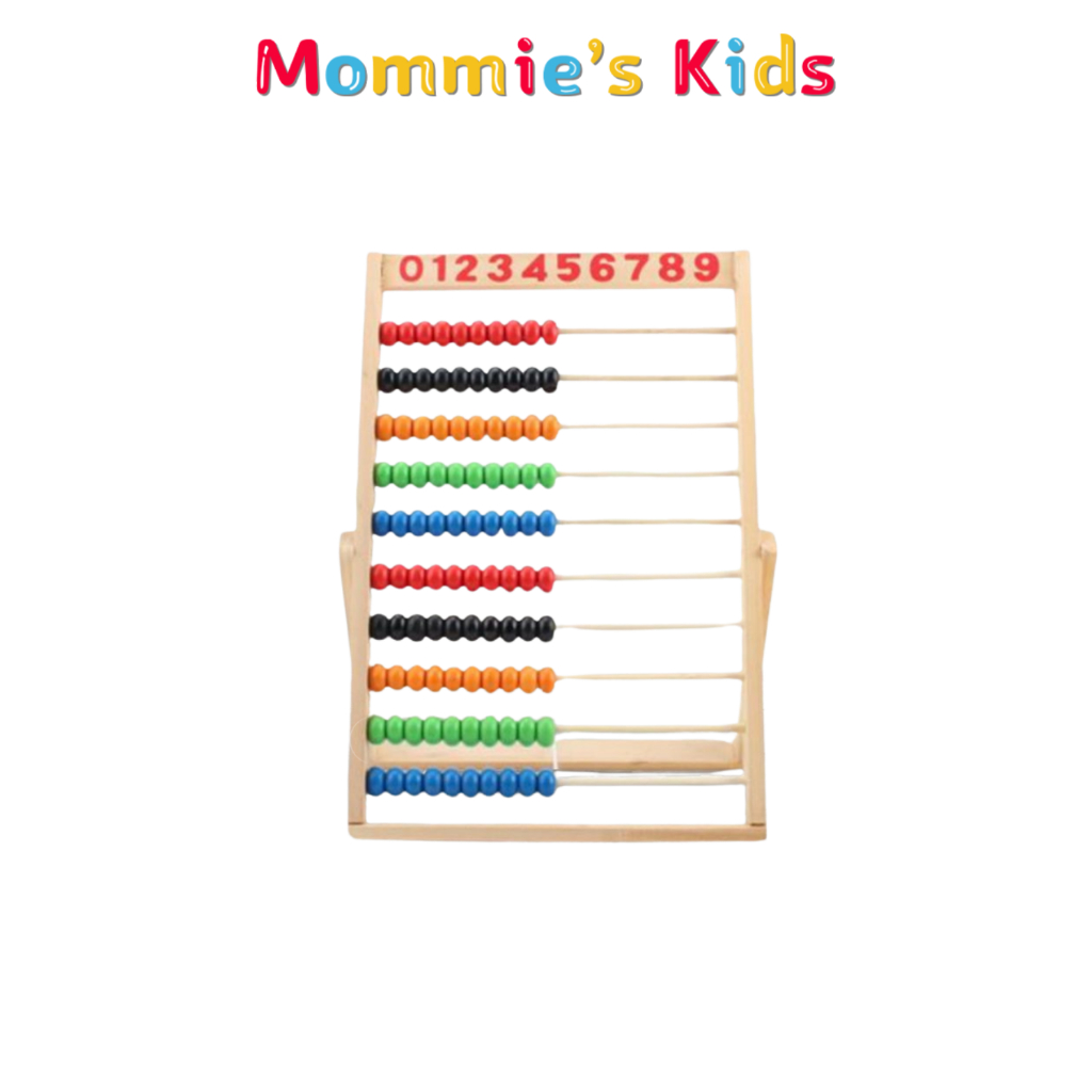 RJ9 Mommie's Kids Sempoa Kayu / Papan Sempoa kayu berhitung / Sempoa Hitung Anak / Alat hitung anak