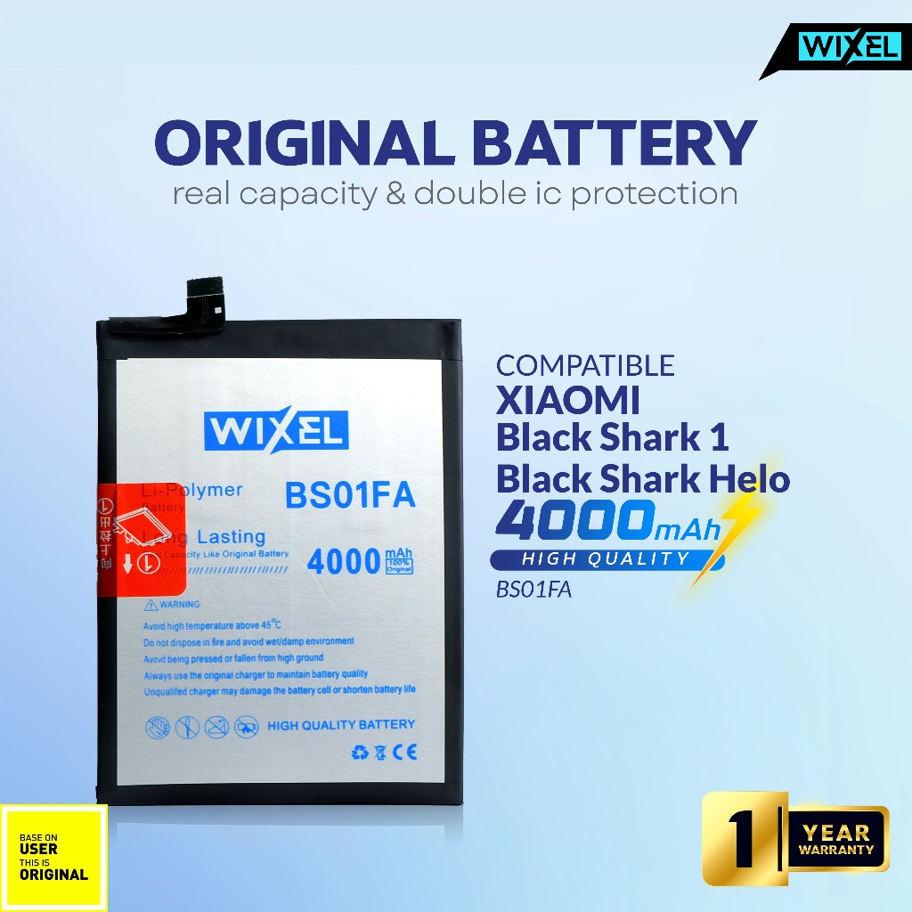 WIXEL Baterai XiaoMi BS01FA Black Shark 1 BlackShark Helo Double Power Real Capacity 100% Original O