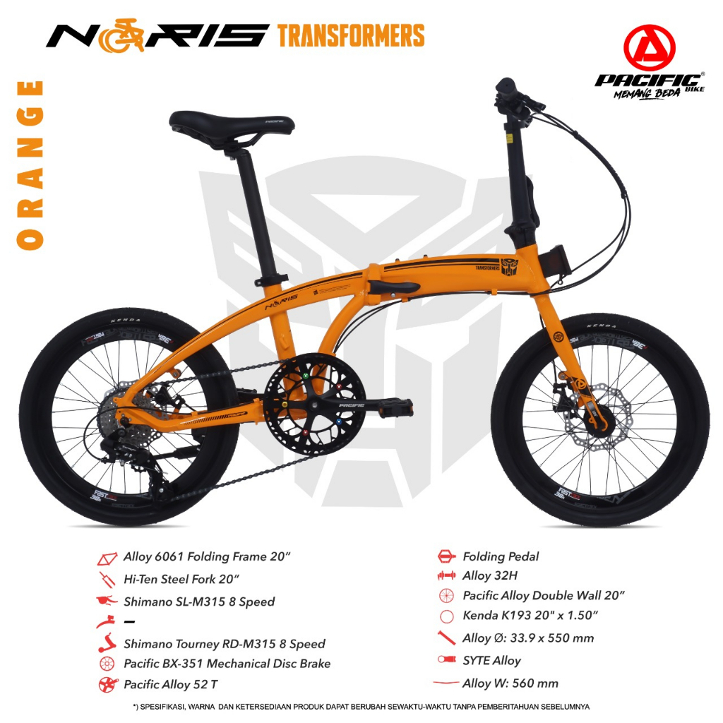 PACIFIC Noris Transformer 16 & 20 inch Folding Bike Sepeda Lipat
