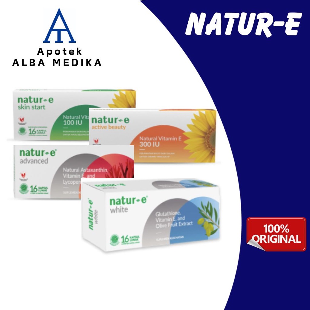 Natur E | Natur E White / Natur W Advanced / Natur E Hijau | Vitamin Natur E Kapsul 300iu / 100iu