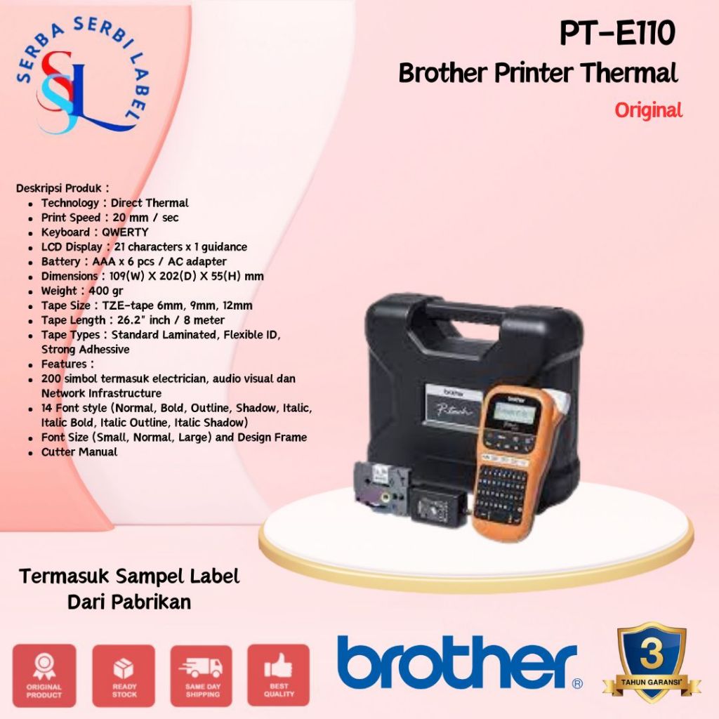 BROTHER Printer Label P-Touch PT-E110VP