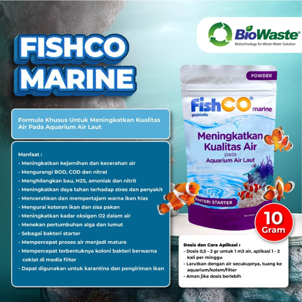 FISHCO Aquarium Air Laut Probiotik Marine - Bakteri Starter 10gr