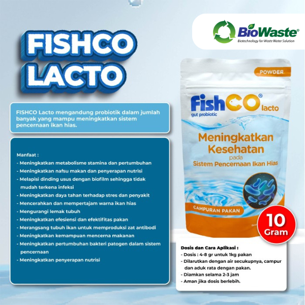 FISHCO Aquarium Probiotik Lacto Campuran Pakan - Bakteri Starter -10gr