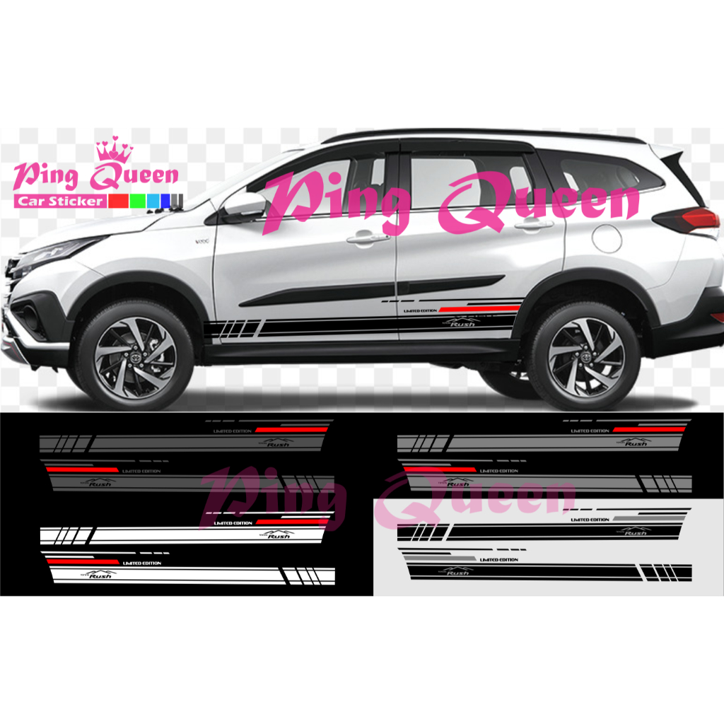 STICKER  TOYOTA RUSH CUTTING STICKER BODY SAMPING MOBIL RUSH