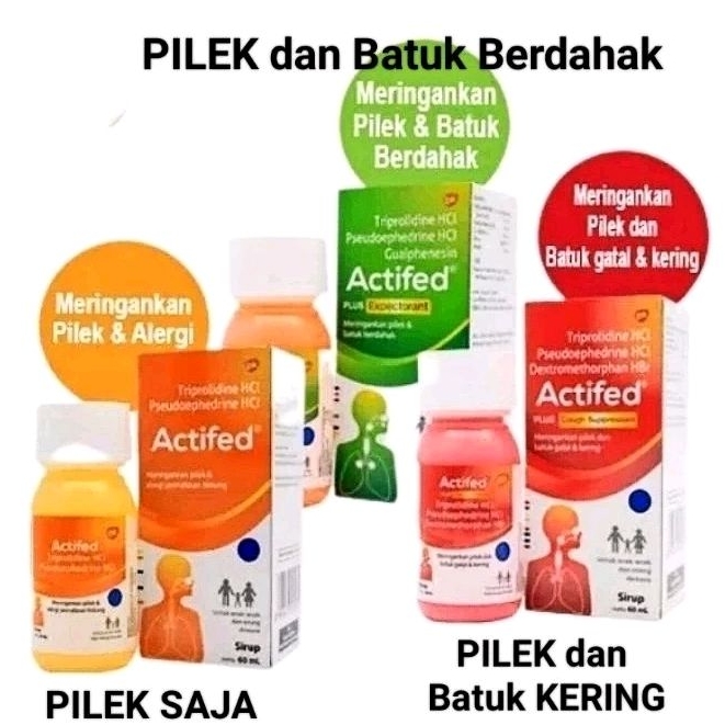 ACTIFED SIRUP 60 ml OBAT BATUK/BATUK KERING/BATUK BERDAHAK/PILEK FLU
