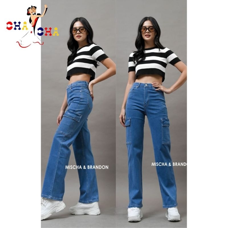CELANA JEANS CARGO MISCHA BRANDON / CARGO CASUAL WANITA