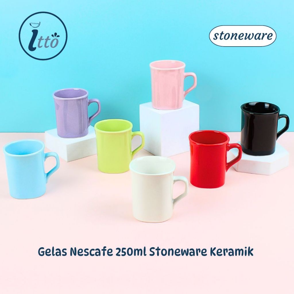 Gelas Nescafe 250ml Stoneware Keramik