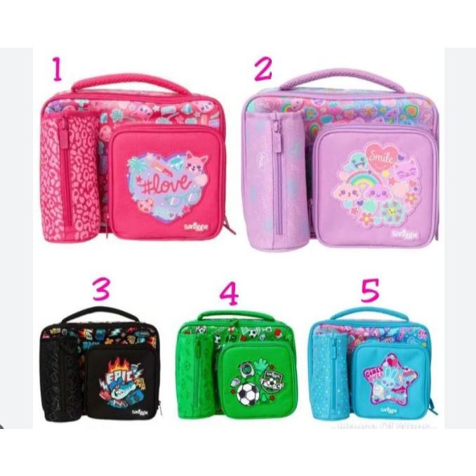 Smiggle Lunch Box Double Decker Strap Gold Bag Original Princess Ariel Cinderella Dino Unicorn Tas T
