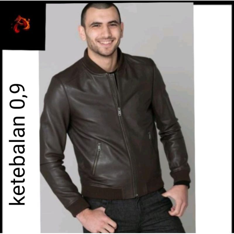 JAKET KULIT BOMBER PRIA ASLI DOMBA 100% ORIGINAL