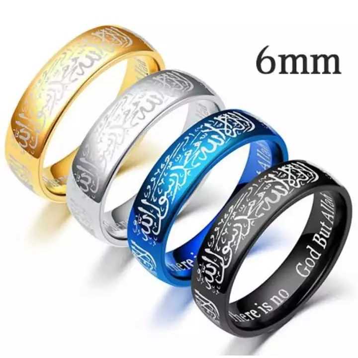 Cincin Ukiran Syahadat Anti Karat Kekinian Mewah Dan Elegan