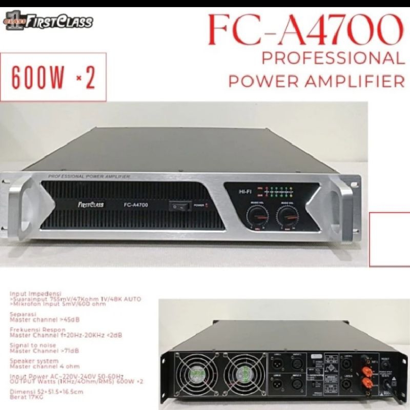 Professional power Amplifier Firstclass FC A4700/FCA 4700