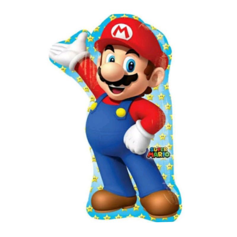 Balon foil super mario bros mini size balon super mario balon foil karakter kartun super mario balon