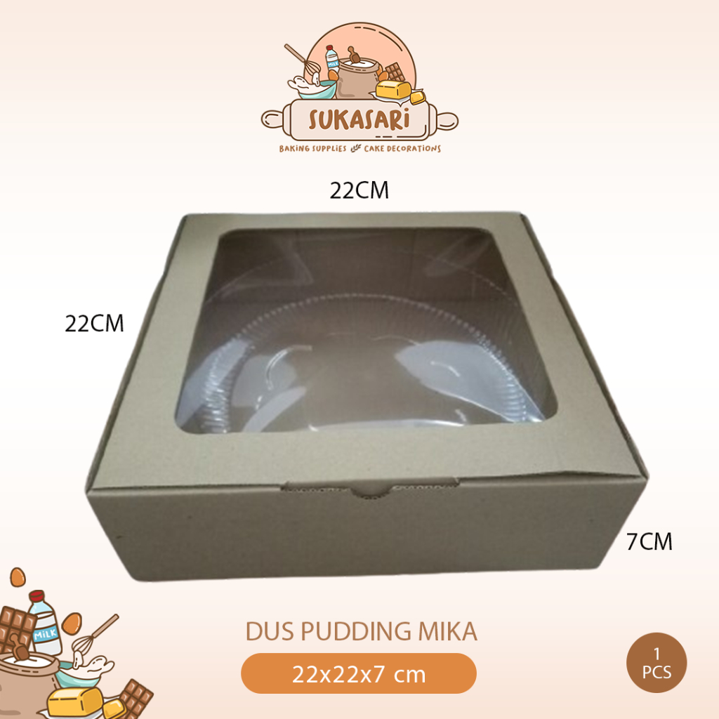 

Dus Pudding Mika 22x22x7 cm Box cake box hampers corrugated carton box kotak kue