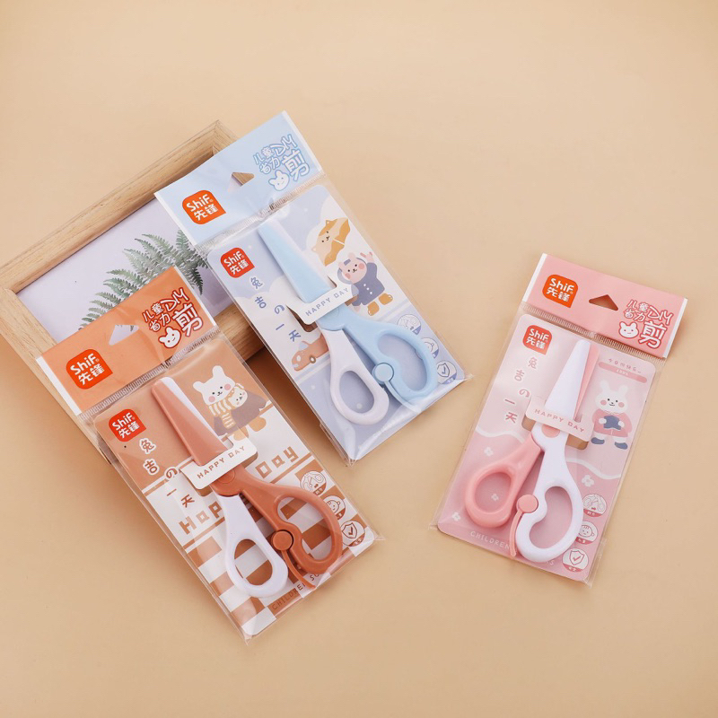 FYM SHIF GUNTING TYPE 1309 - GUNTING ANAK PLASTIK WARNA PASTEL - GUNTING KERTAS ANAK TK AMAN