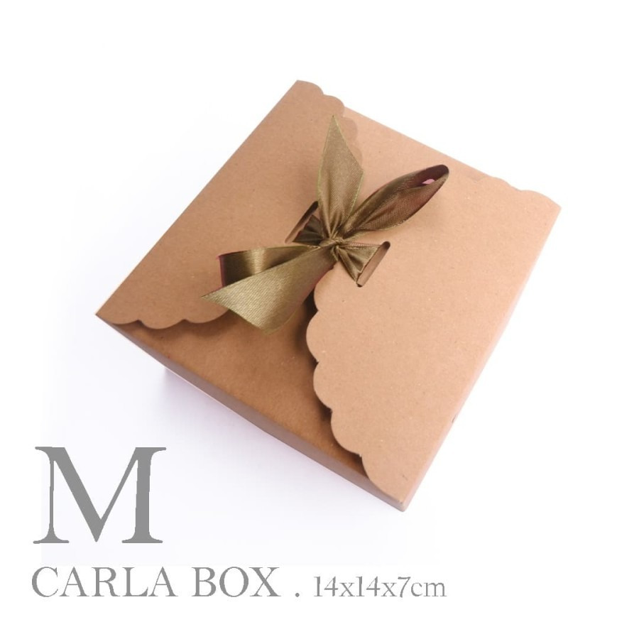 

(20 Pcs) Box Souvenir Mangkok Kotak Packing Hampers Dus Cake Mini Kraft 280 Gr Size 14x14x7 Cm