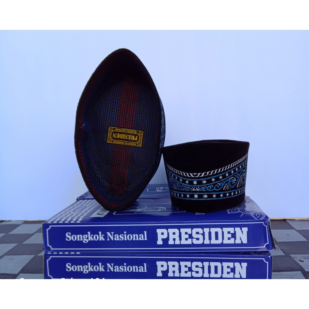 Peci songkok kopiah Anak Batik Biru Termurah bagus merek presiden exclusive terbaru