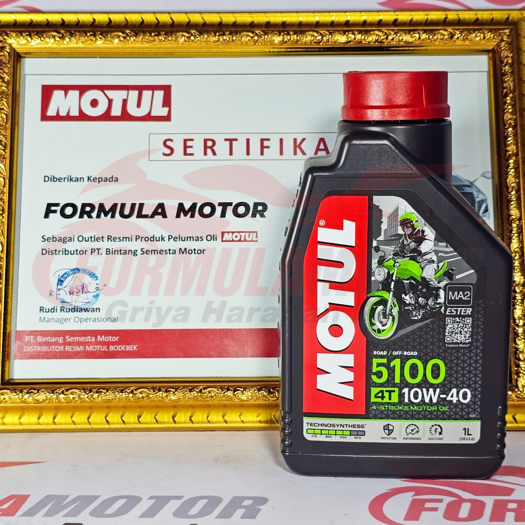 Oli Motul 5100 4T All Series 1Liter (Synthetic + Ester) Oli Mesin Motor 4TAK (Resmi Motul Garage x