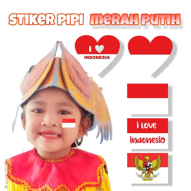 

(32pcs) STIKER PIPI bendera merah putih