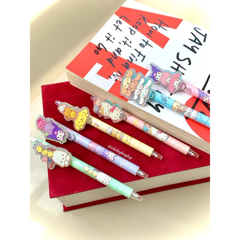 

KEY - Pulpen Get Sanrio and friends Pulpen Cinnamoroll Kuromi Melody pochhaco pompurine Hellokitty