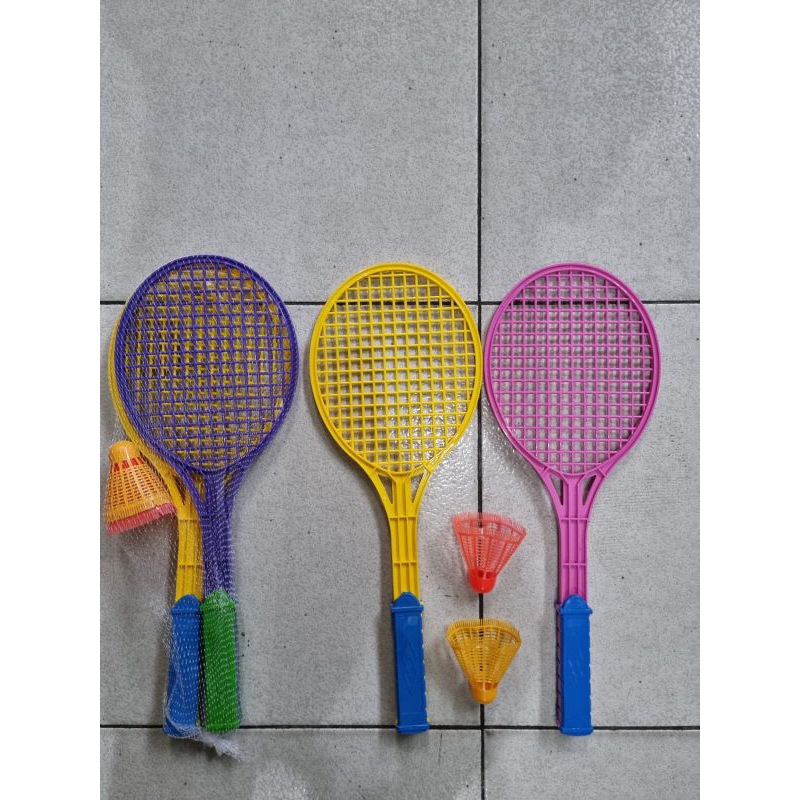 Raket Jaring 2 pcs 2 WARNA UNTUK ANAK ANAK RAKET PLASTIK//Raket Plastik
